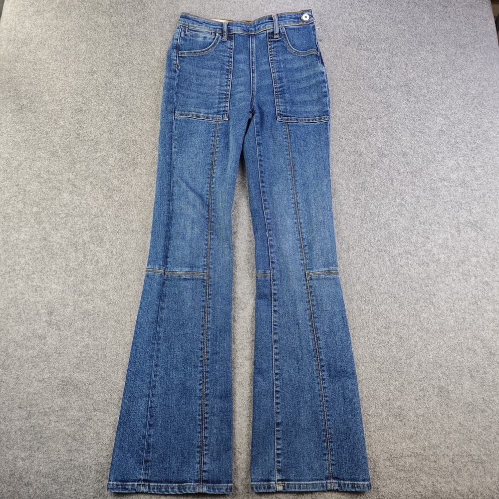 Pilcro Anthropologie High Rise Bootcut Jeans Women's 25 Side Zip Seamed Denim